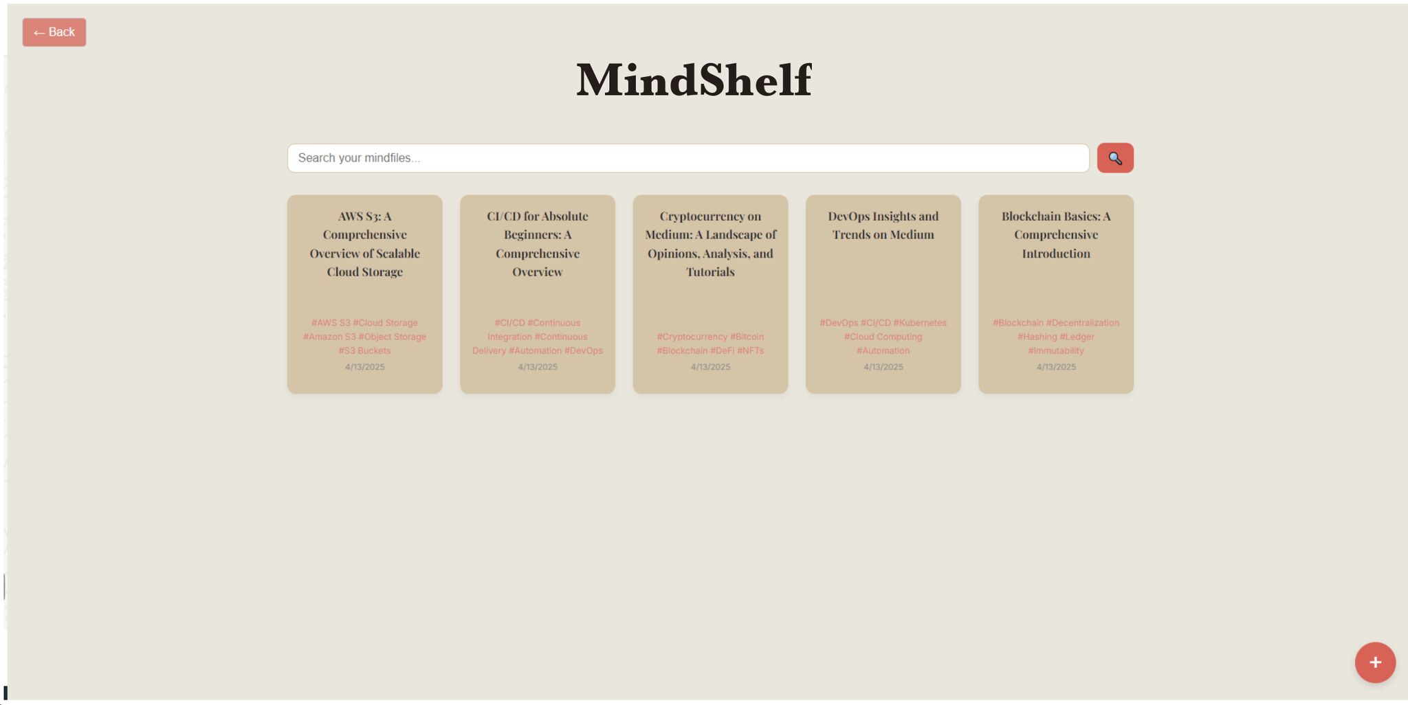 MindShelf - A Personal Knowledge Library - MLH Hackathon
